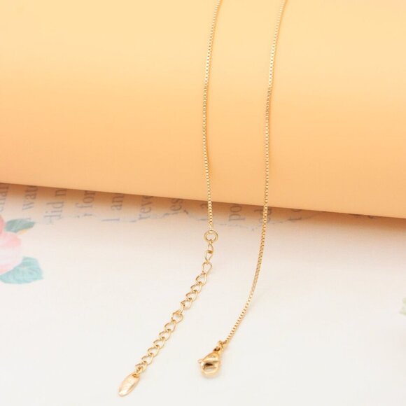 Elegant Rose Gold Necklace with Pink Stone & Adjustable Chain, XPNL0347 - Picture 11 of 13